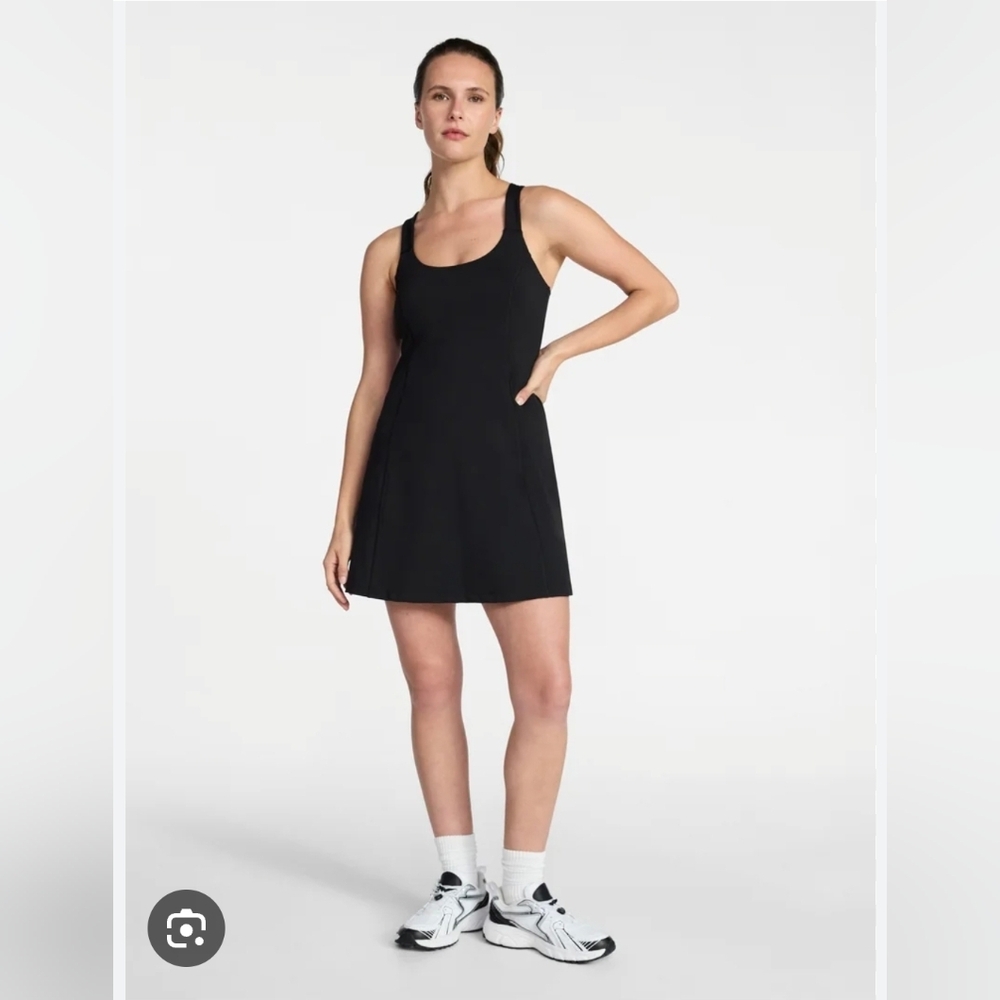 Avia Black Scoop-Neck Athletic Mini Dress